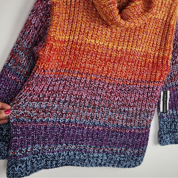 Chelsea & Theodore Multicolor Knit Cowl Neck Sweater Size L - Picture 14 of 16